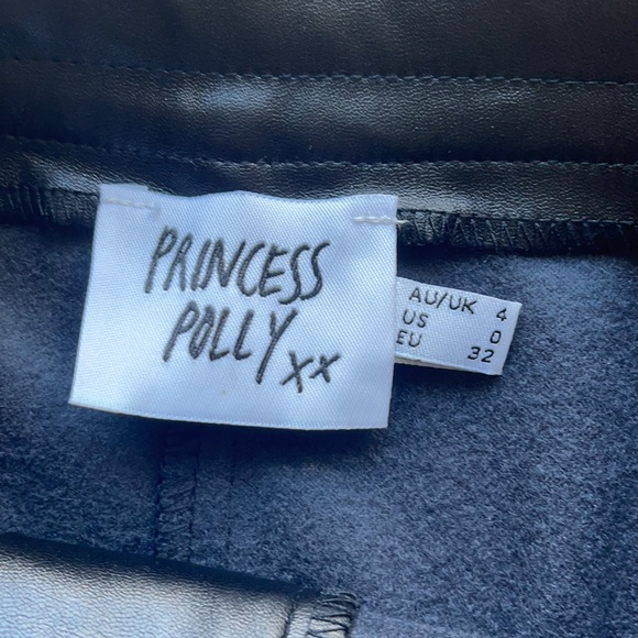 Princess Polly black high waisted leather pants - Picture 2 of 3